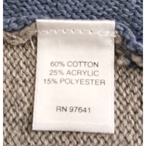 J Jill Cotton Cardigan Gray Blue Stripes Open Drape Front Pockets Sz M - Picture 6 of 7